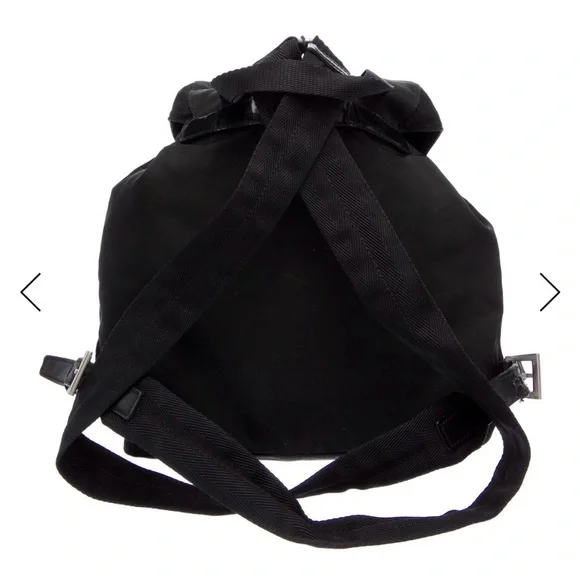 Prada Black Nylon Backpack with Front Buckle Pockets - Picture 3 of 3